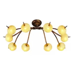 Image of (0038 001) Wave Ceiling 10 Light G9, Rustic Gold