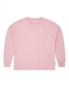 image of Converse Left Chest Long Sleeve T-Shirt - Pink