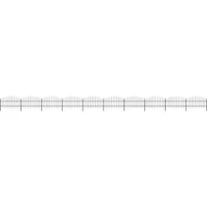 Image of Garden Fence with Spear Top Steel (0.75-1)x17 m Black Vidaxl Black