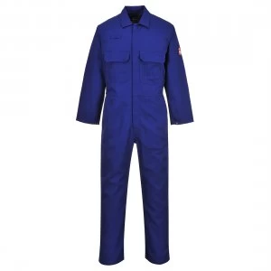 image of Biz Weld Mens Flame Resistant Overall Royal Blue 2XL 32"