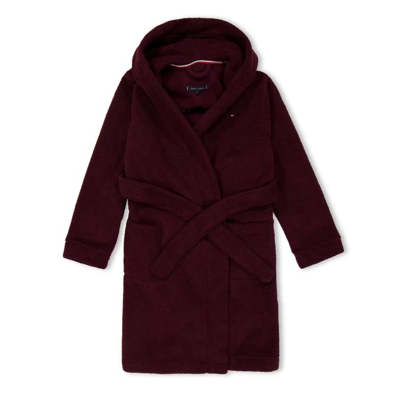 Image of Tommy Hilfiger Kids Sherpa Dressing Gown Burgundy XIH unisex M