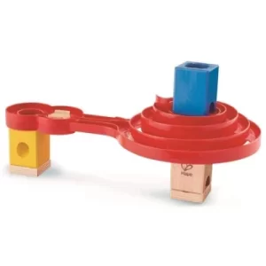Image of Hape Double-Sided Spiral Twist Wood Marble Racetrack Playset