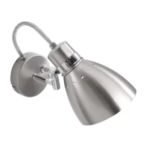 image of Jump Dome Wall Light Steel Brushed, Chrome Polished