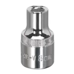 image of Sealey Premier WallDrive Socket 8mm 1/2"Sq Drive Fully Polished