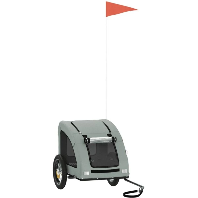 Image of VIDAXL Vidaxl - Pet Bike Trailer Grey Oxford Fabric and Iron 8720845770365