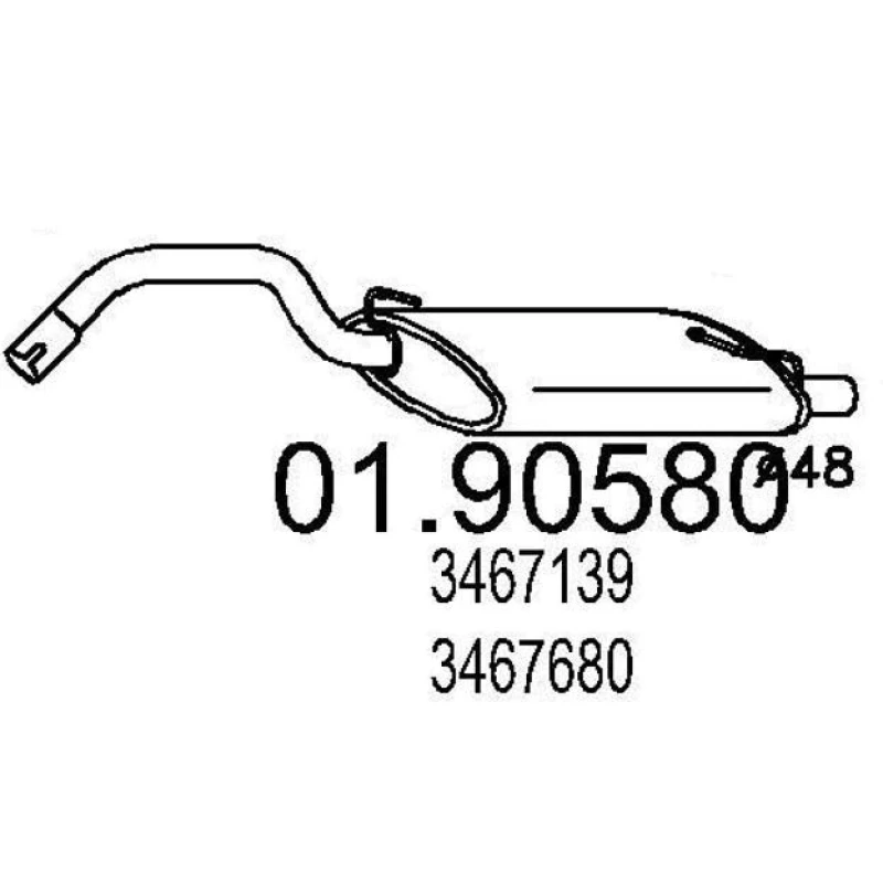 Image of MTS 01.90580 Rear silencer End Silencer (3437)