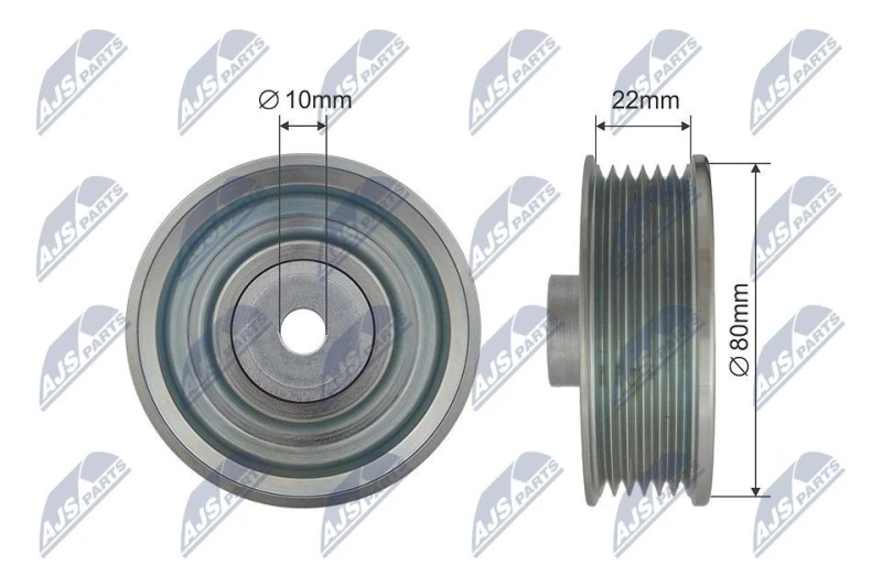 Image of NTY Deflection / guide pulley, V-ribbed belt NTY RNK-TY-033