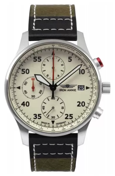 image of Iron Annie 5670-5 F13 Tempelhof Leather Strap Chronograph Watch