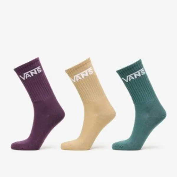 Image of Vans multi classic crew sock 3 pack Purple/Yellow/Green UK 12-5