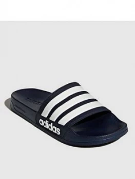 Image of adidas Adilette Shower Slide - Navy/White, Size 10, Men