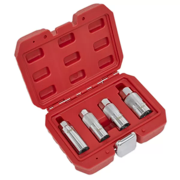 Image of Genuine SEALEY AK6556 Spark Plug Socket Set 4pc 3/8Sq Drive