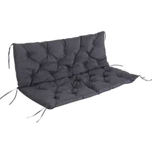 image of Outsunny 3-Seater Cushion,150Wx98Lx8T cm-Dark Grey