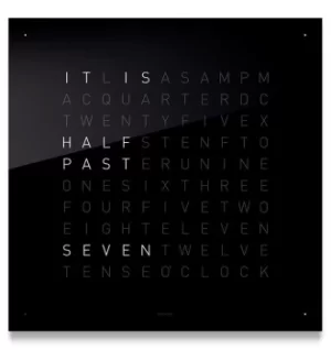 image of QLOCKTWO Classic Black Ice Tea Wall Clock 45cm