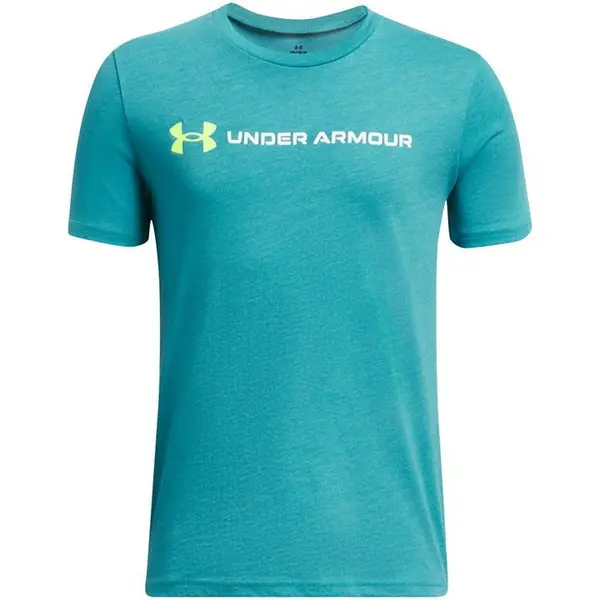 Image of Under Armour B Logo Wordmark Ss - Green 11 - 12 Years