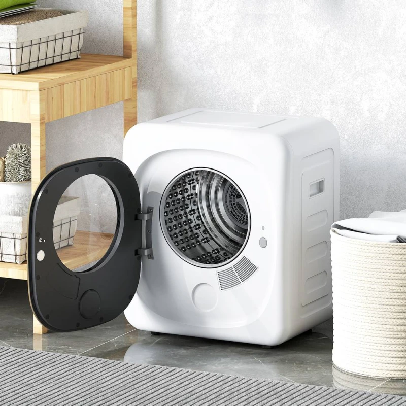 Image of HOMCOM Compact Dryer Machine with 5 Modes, 4kg Small Tumble Dryer, White White Unisex