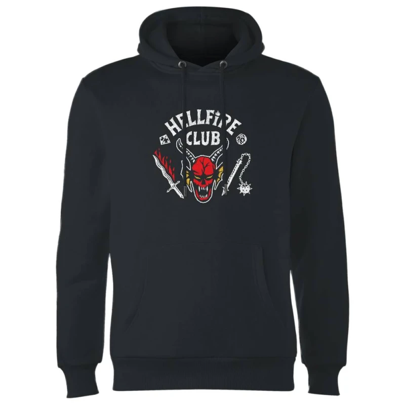 Image of Stranger Things Hellfire Club Vintage Hoodie - Black - S