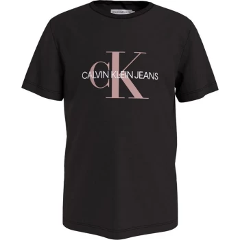 Image of Calvin Klein Junior Monogram T Shirt - Black 0GR