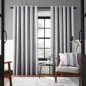 Image of Evander Geo Velour Digital Print Weighted Curtains