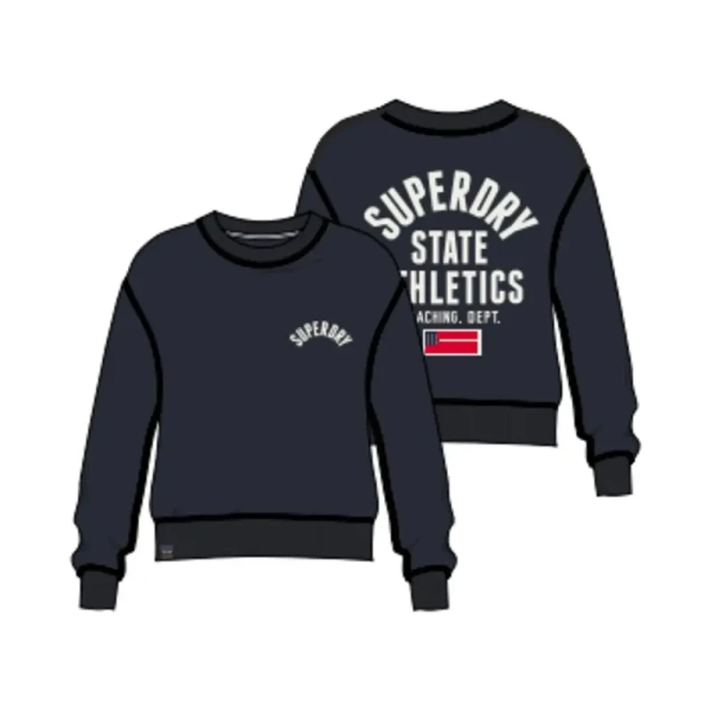 Image of Superdry Sweatshirt woman Superdry Athletic Relaxed Printed Bleu Female M