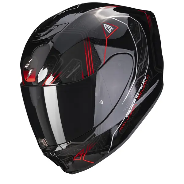 Image of Scorpion Exo-391 Spada Black-Neon Red Full Face Helmet M