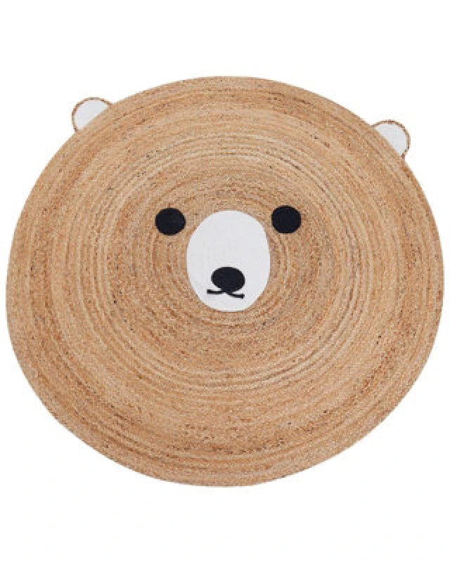 Image of Beliani Kids Rug Kosalar Beige 120 Cm Jute