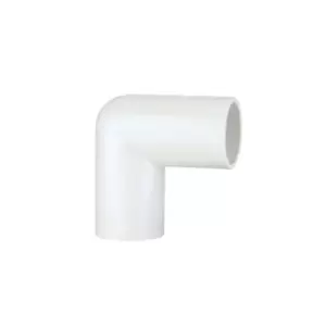 Image of Polypipe Solvent Weld Overflow 90 Degree Knuckle Bend White 21.5mm NS45W