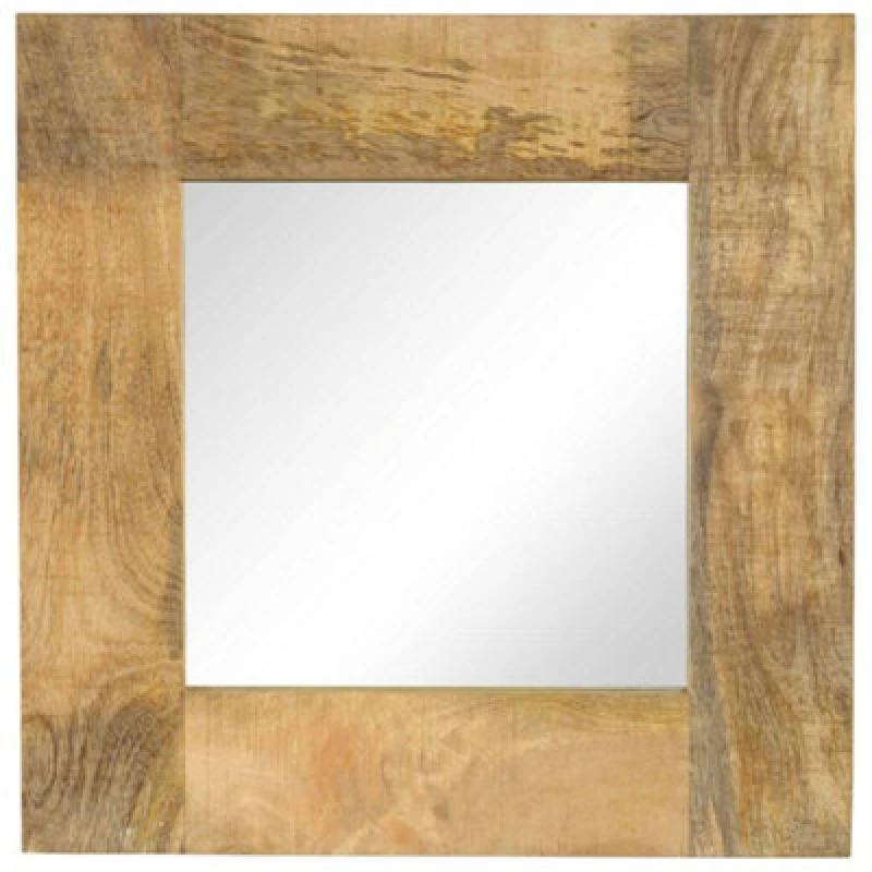 Image of vidaXL Solid Mango Wood Mirror 50x50cm Hallway Bathroom Vanity Makeup Decor