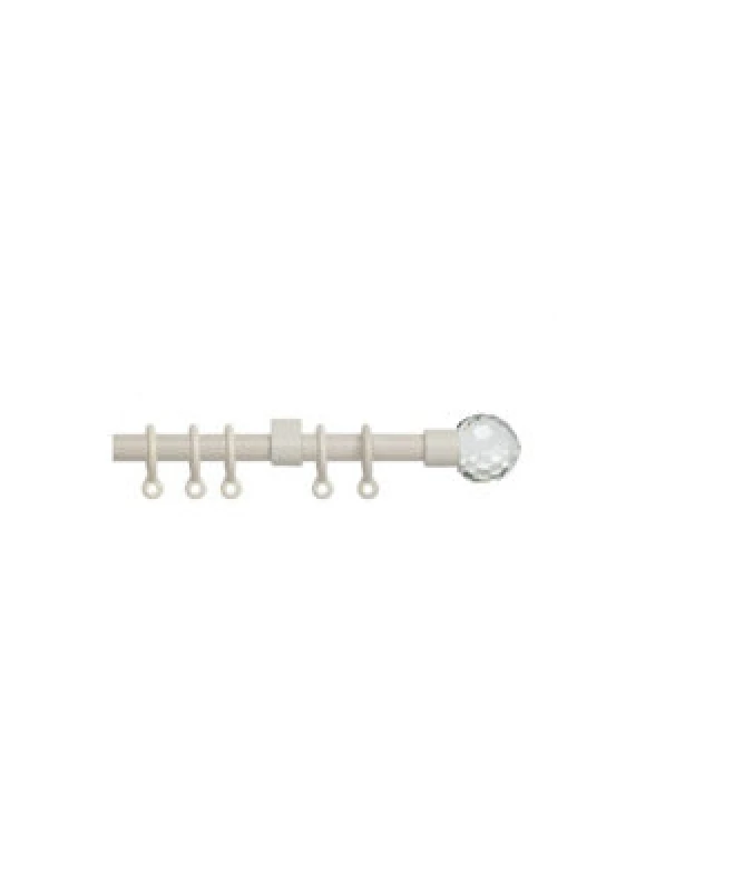 Image of 13-16mm Metal Exendable Curtain Pole Cream Cyrstal 120-210Cm