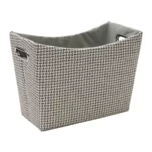 image of Jvl Silva Fabric Magazine Holder With Inset Handles, Grey