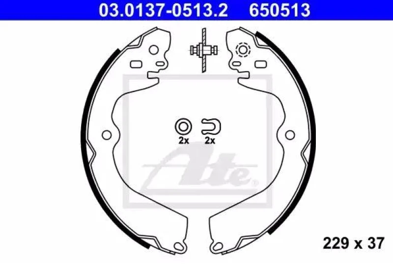 Image of ATE 03.0137-0513.2 Brake Shoes Brake Shoe Set (70)