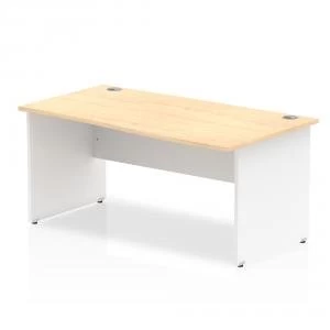 image of Trexus Desk Wave Right Hand Panel End 1600x800mm Maple Top White