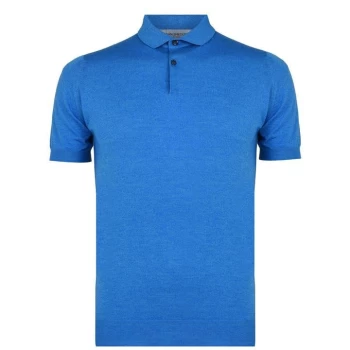 image of JOHN SMEDLEY Payton Knitted Polo Shirt - Blue Reale