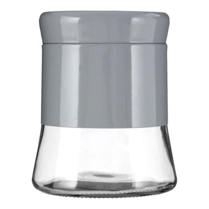 Image of Interiors by Premier Steel Wrap Glass Storage Jar - 800ml Grey