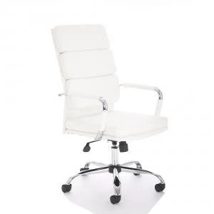 image of Adroit Advocate Executive Chair With Arms Bonded Leather White Ref