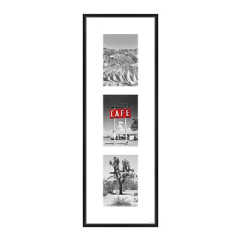 Image of Nielsen Gallery Picture Frame 20x60cm With Mount for 3 Pictures 4x6 - Black Black