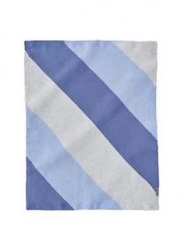 Image of Silver Cross Blue Stripe Knit Blanket