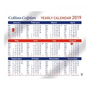 Image of Collins Colplan CDS1 2019 Year Calendar Ref CDS1 2019 CDS1 2019