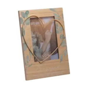 Image of Love Story 'Engaged' Frame with Wire Heart - 4" x 6"