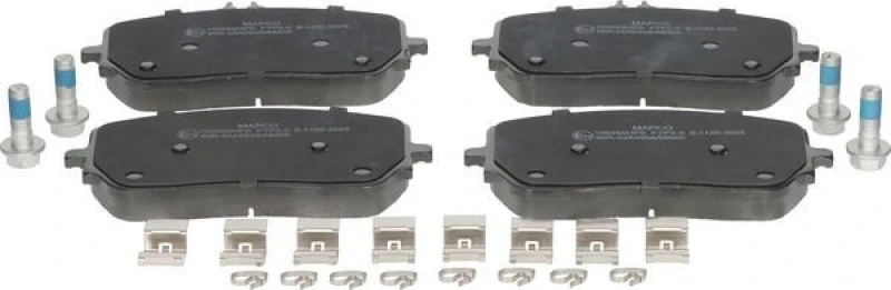 Image of MAPCO 106055HPS Brake pad set Front Axle, excl. wear warning contact, with accessories, with brake caliper screws Brake Pad Set,disc brake (402)