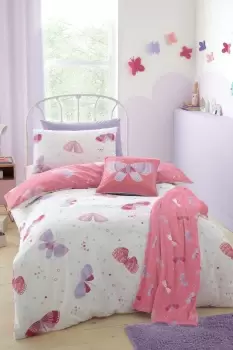 Image of Flutterby Butterfly Duvet Set - Size: Double - Pink
