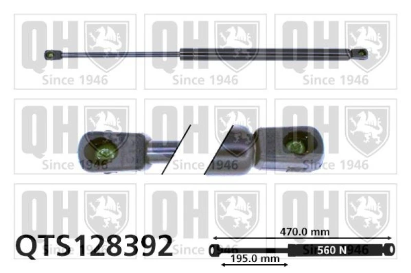 Image of QUINTON HAZELL Tailgate strut QUINTON HAZELL QTS128392