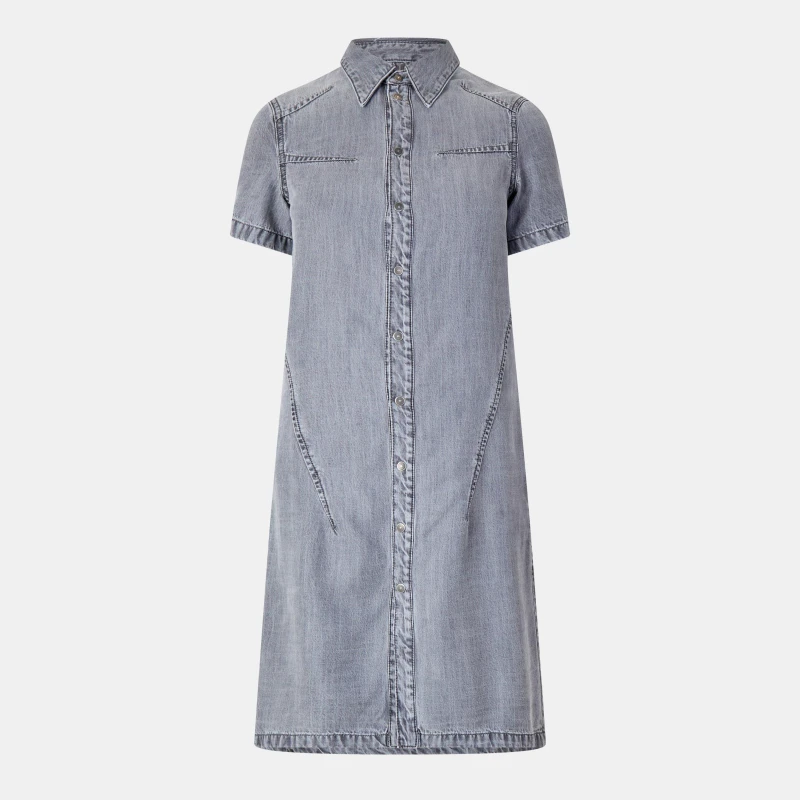 Image of Diesel Womens Short Sleeve Dress Shirt Black/Grey Denm female 10