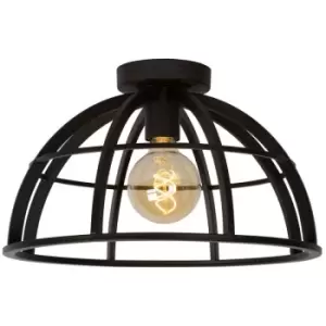 Image of Lucide DIKRA - 40cm Flush Ceiling Light - 1xE27 - Black