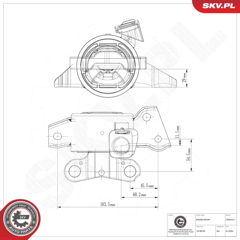 Image of ESEN SKV Engine mount ESEN SKV 75SKV211