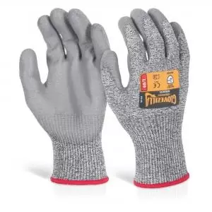 Image of Beeswift Glovezilla Pu Palm Coated Glove Grey M Pair GZ03GYM