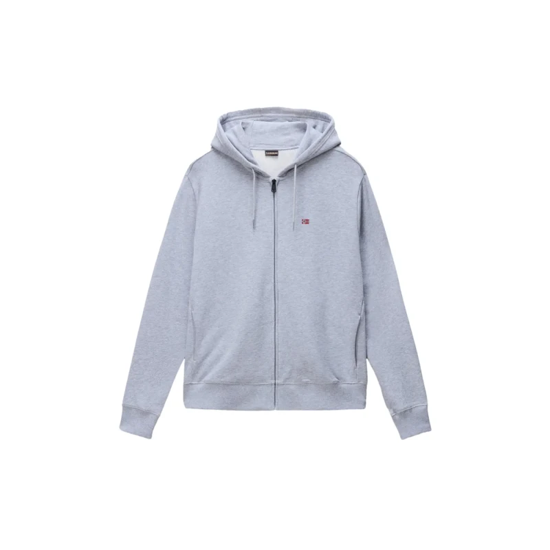 Image of Hooded sweatshirt with zip fastening Napapijri Balis French Terry Gris Male XS