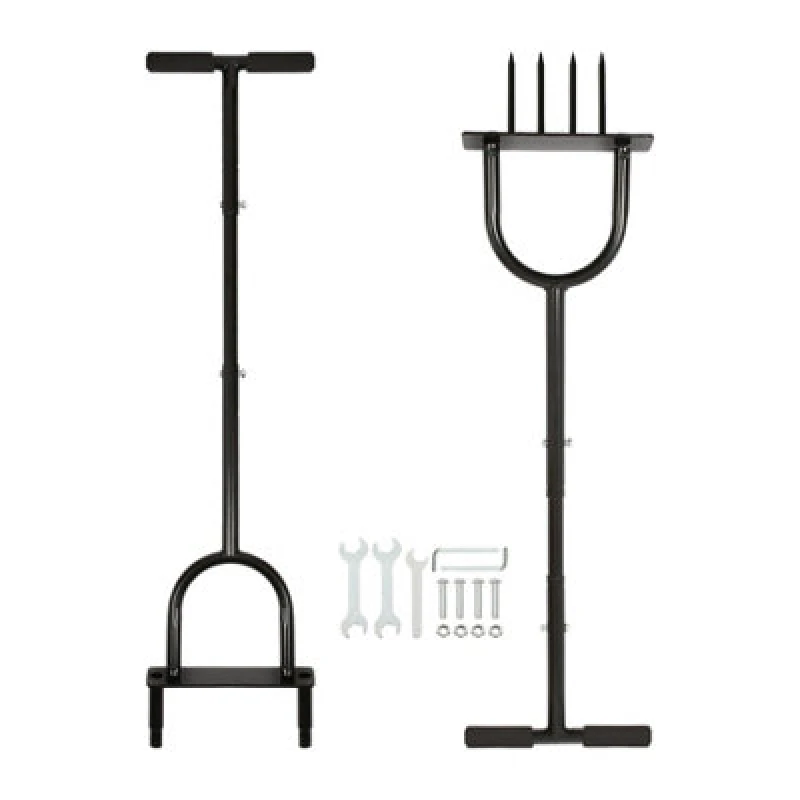 Image of Harbour Housewares 2Pc Lawn Aerator & Corer Set - 24.5Cm X 1M - Manual Heavy Duty Gardening Grass Soil Spikes Aeration Hand Fork Tool