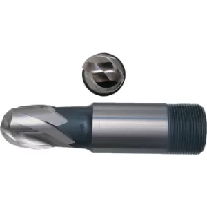 image of 1"X1" HSS 2 Flute Threaded Shank Ball Nose Short Series Slot Drills