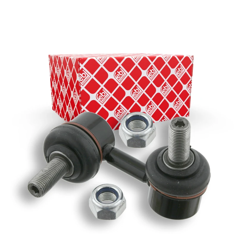 Image of FEBI BILSTEIN 27359 Anti-roll bar link OE Turbo NEW, Front Axle Left Steel Link Stabiliser (3229)