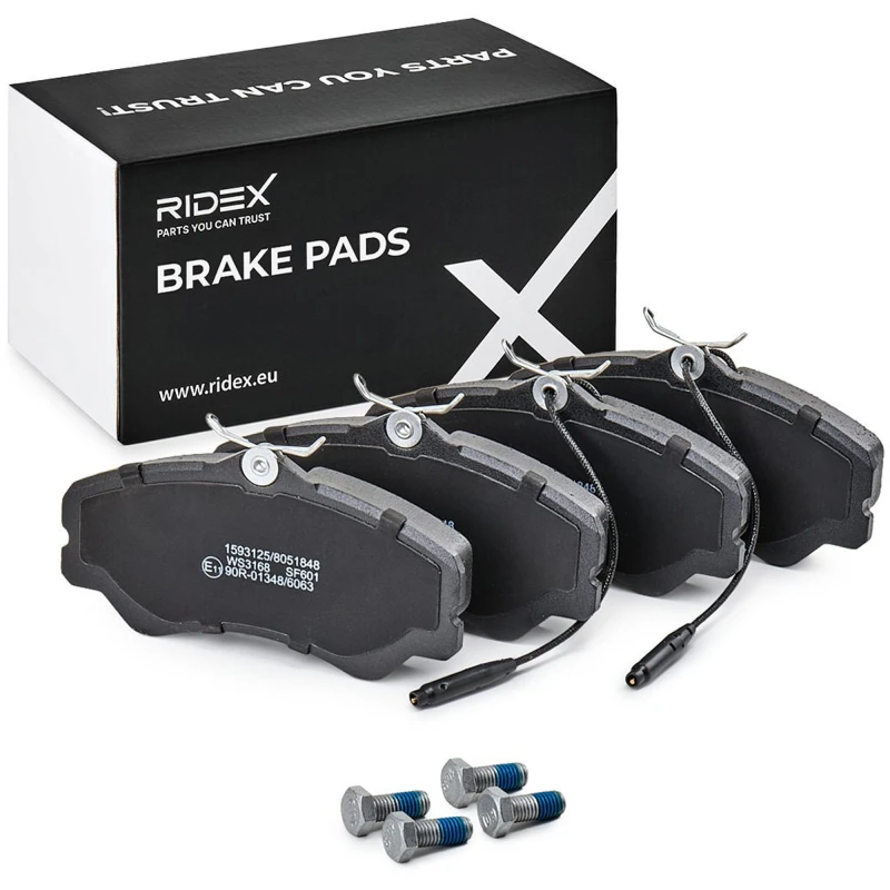 Image of RIDEX 402B0819 Brake pad set Front Axle, incl. wear warning contact Brake Pad Set,disc brake (402)